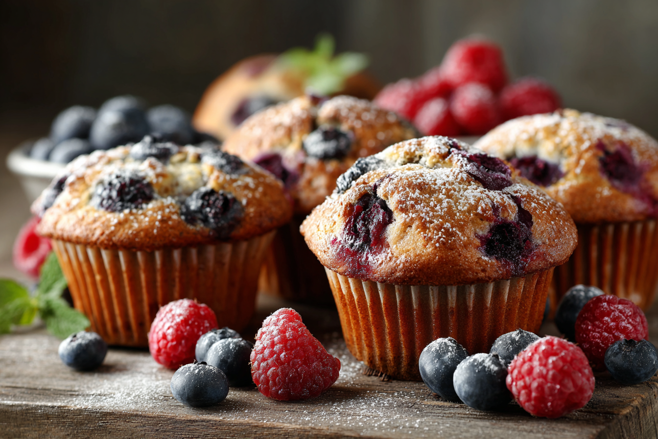 How to cook Blueberry and Raspberry Muffins