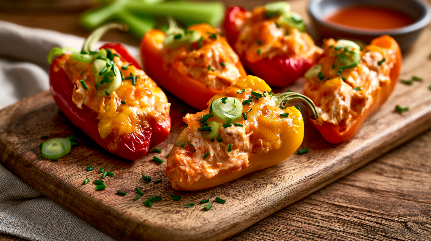 Buffalo Chicken Stuffed Mini Peppers