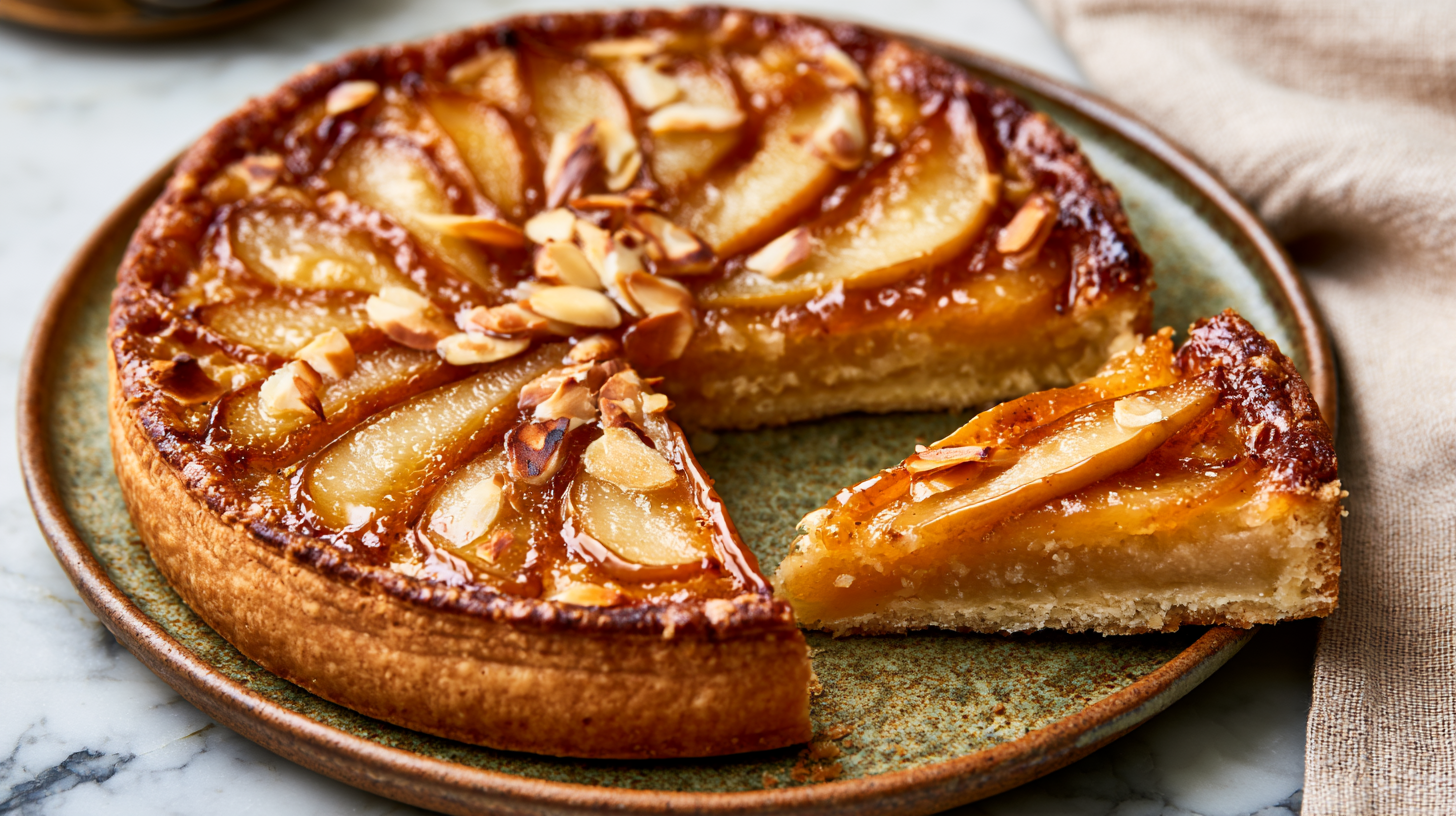 Caramelised Pear & Almond Frangipane Tart