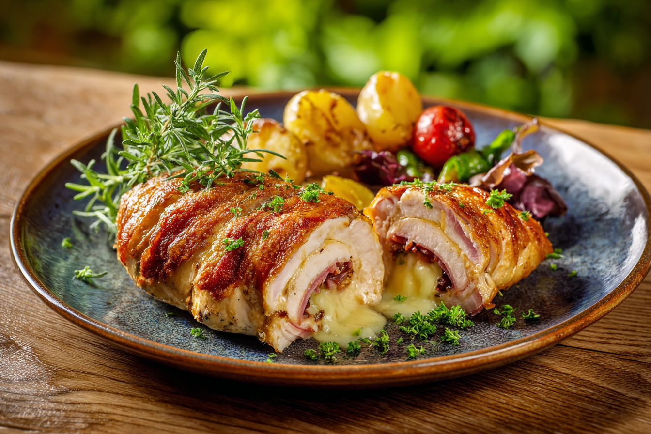 Chicken Stuffed with Ham and Cheese