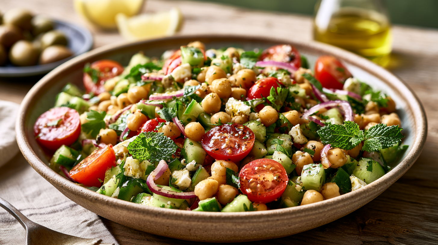 Mediterranean Chickpea & Cucumber Salad