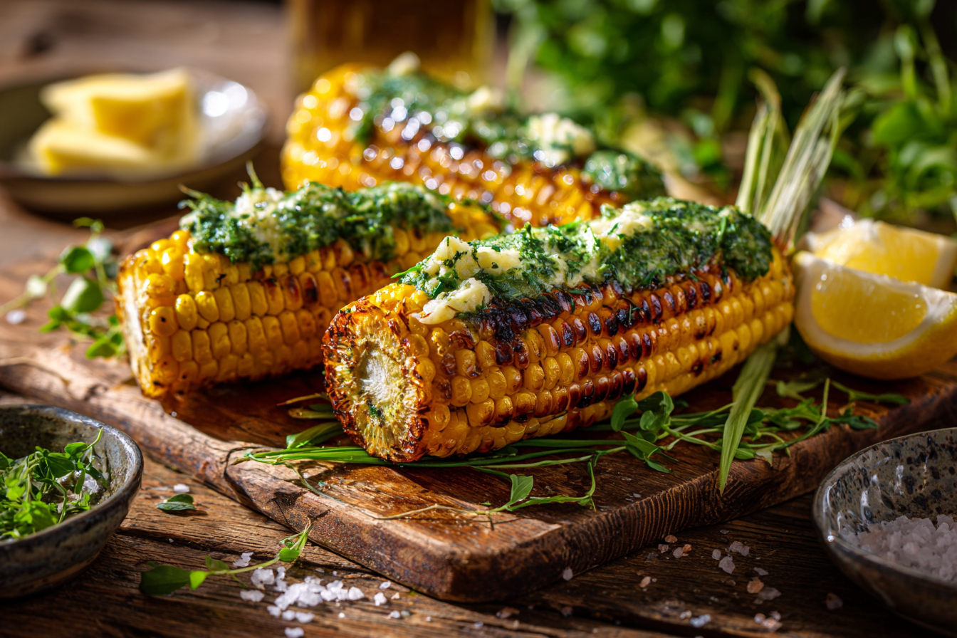Corn-on-the-Cob with Cress Butter