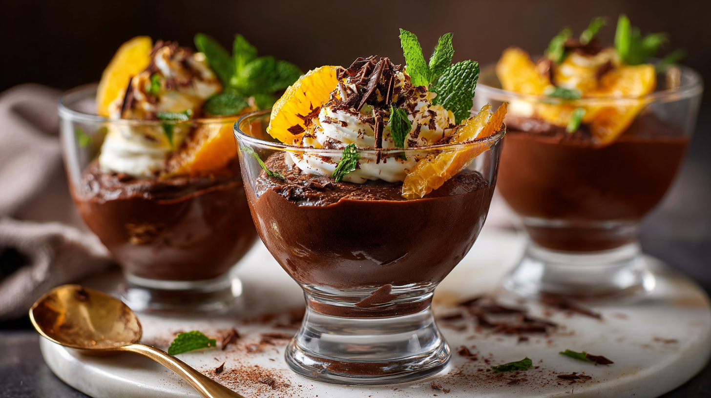 Dark Chocolate Orange Mousse Cups