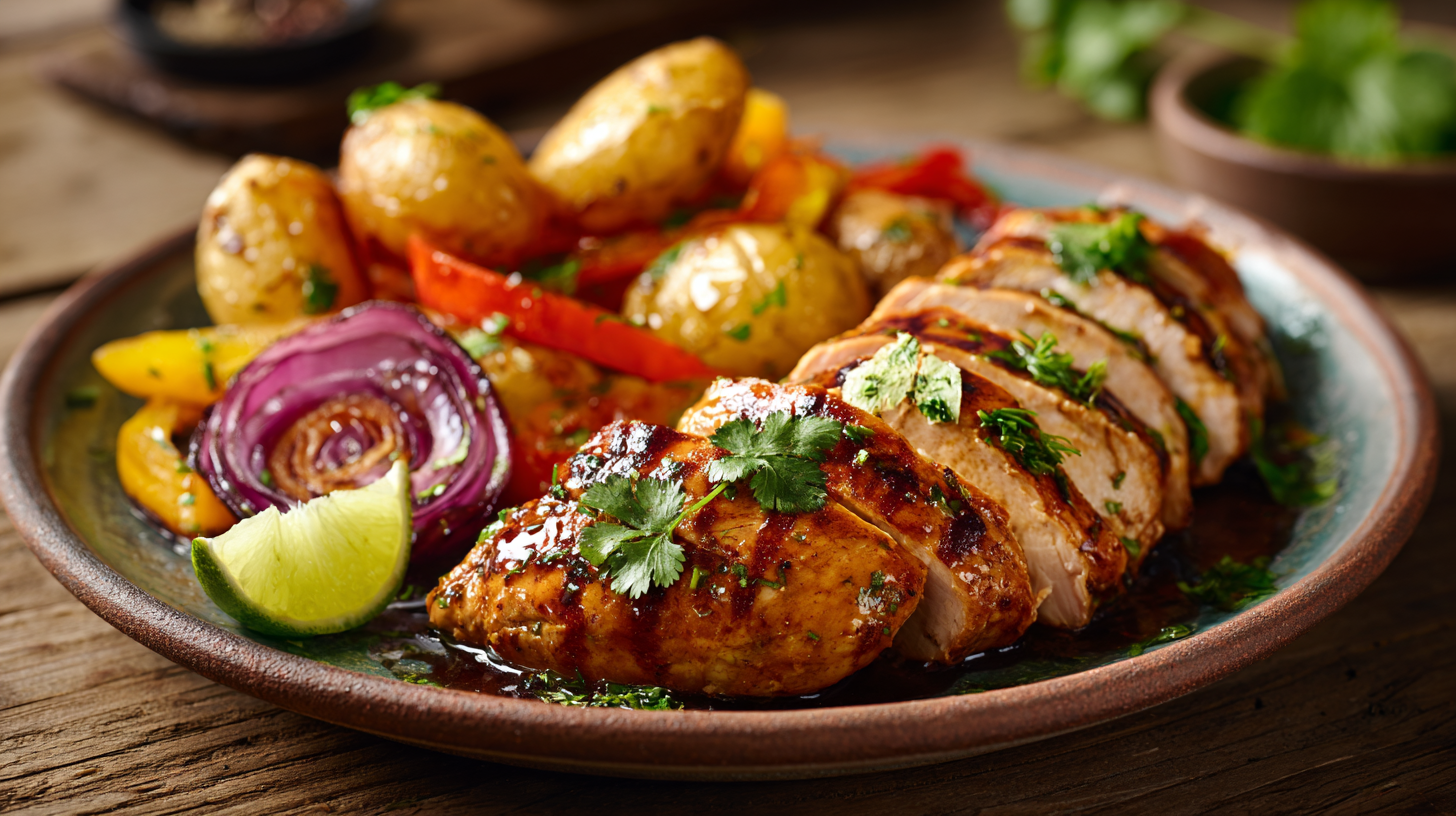 Garlic Lime Chicken with Roasted Vegetables