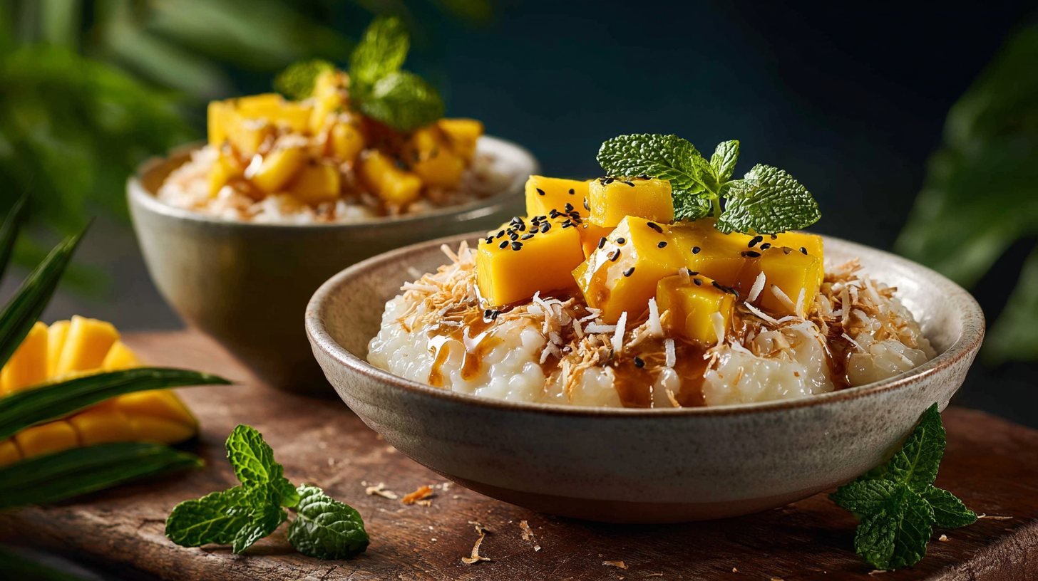 Mango Coconut Sticky Rice Pudding