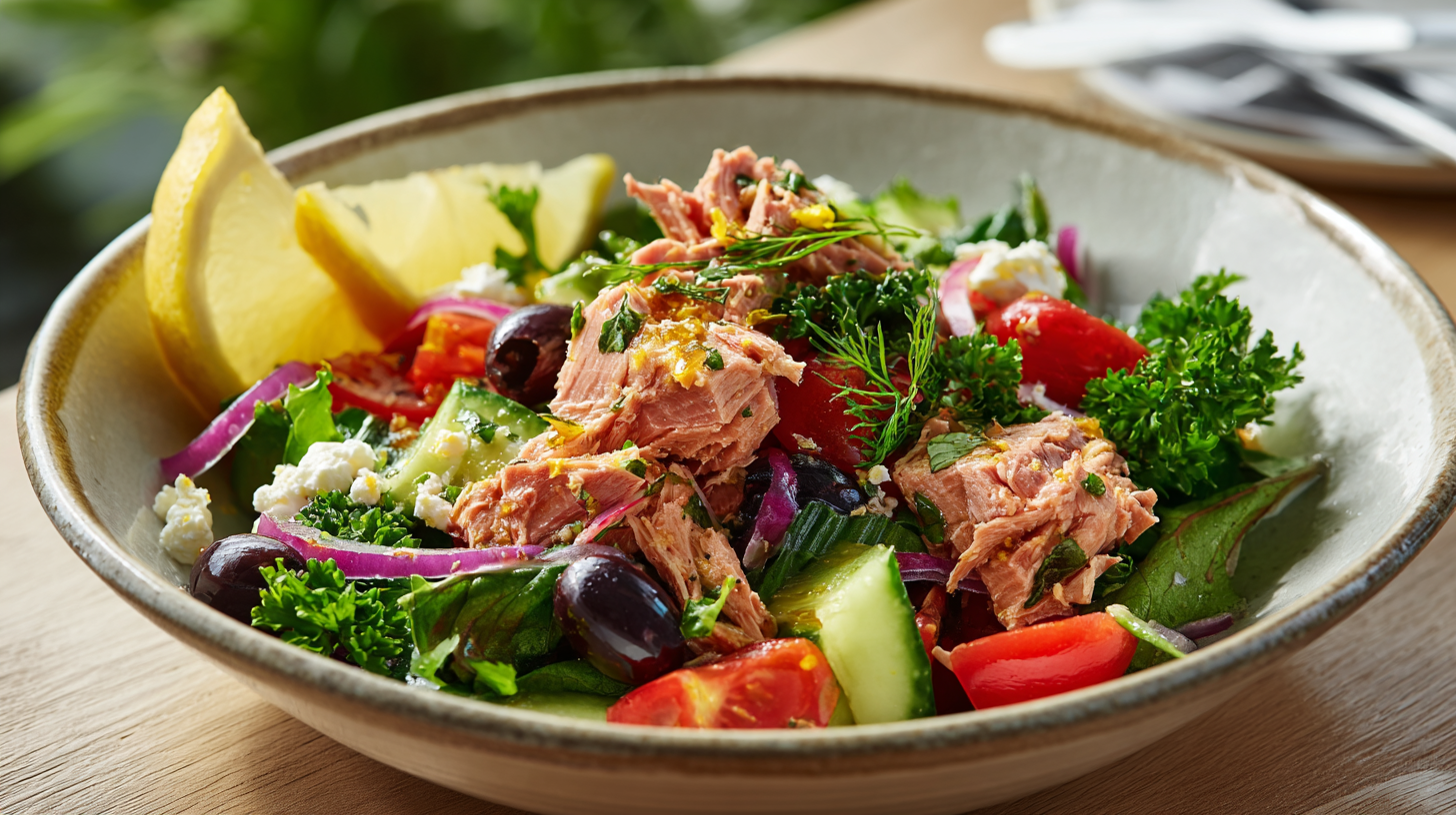 Mediterranean Tuna Salad with Lemon Dressing