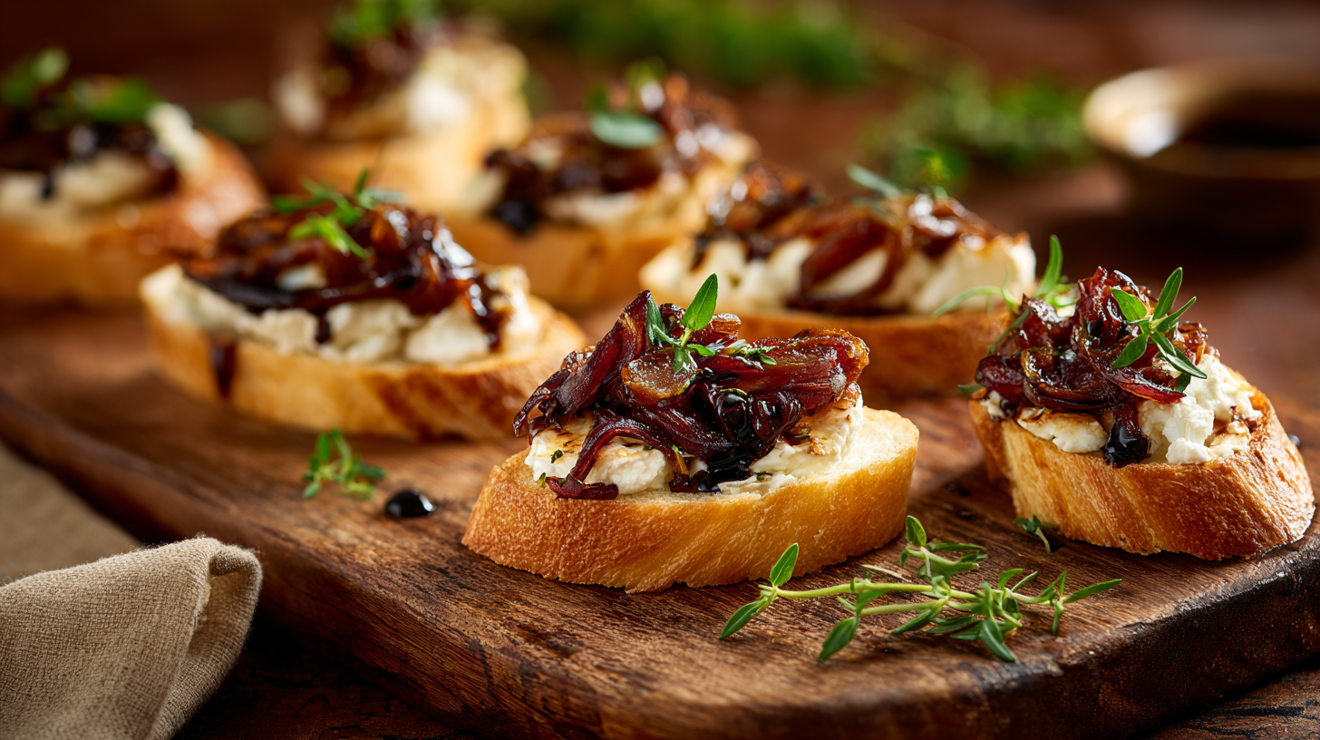 Caramelised Onion & Goat Cheese Crostini