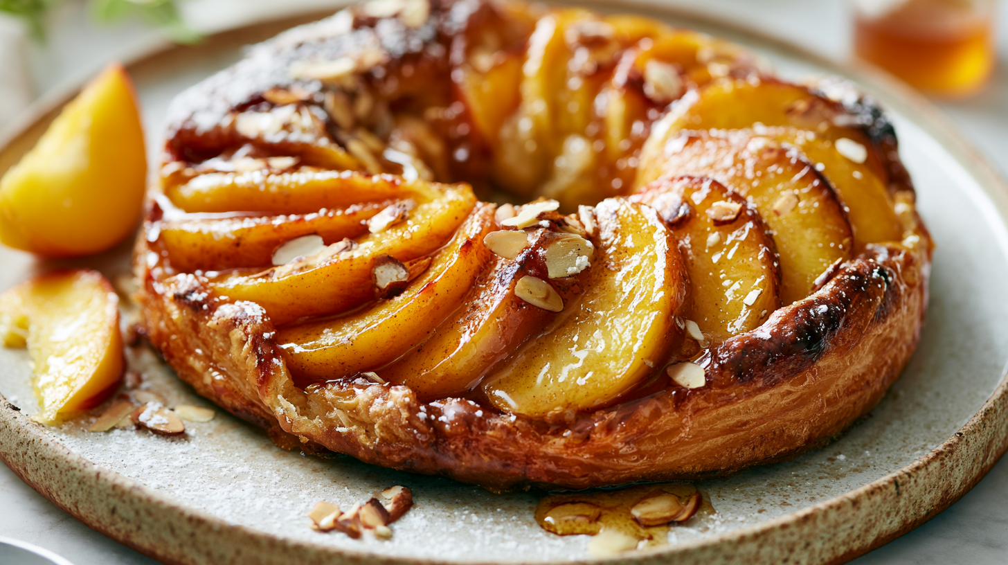 Peach & Honey Glazed Pastry Tart