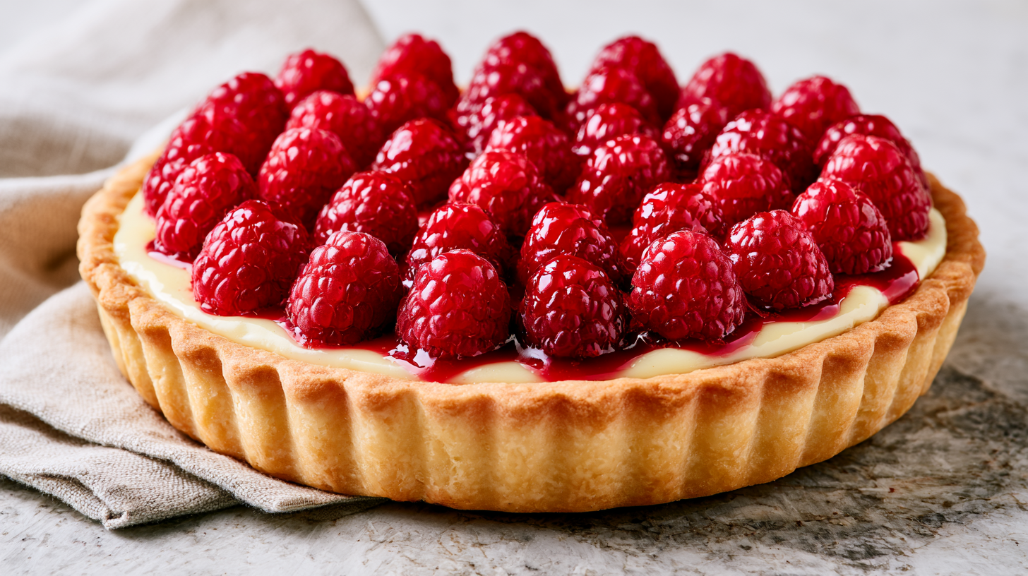 Raspberry & Vanilla Custard Tart