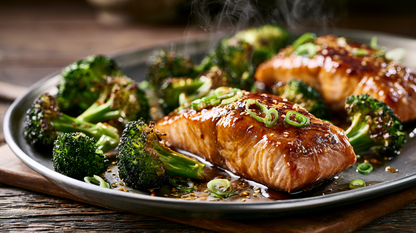 Sheet Pan Teriyaki Salmon and Broccoli