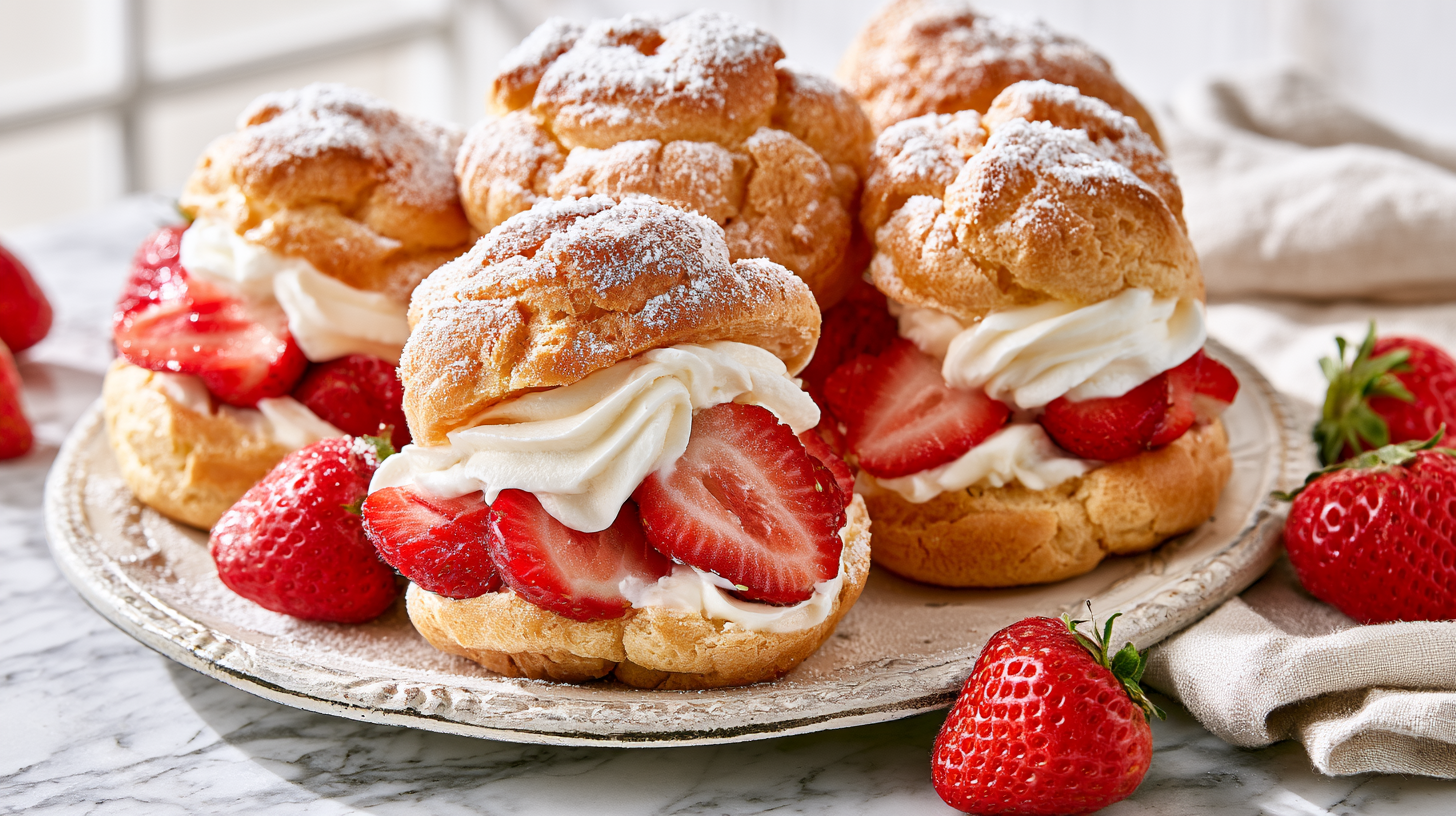 Strawberry Cream Puff Pastries