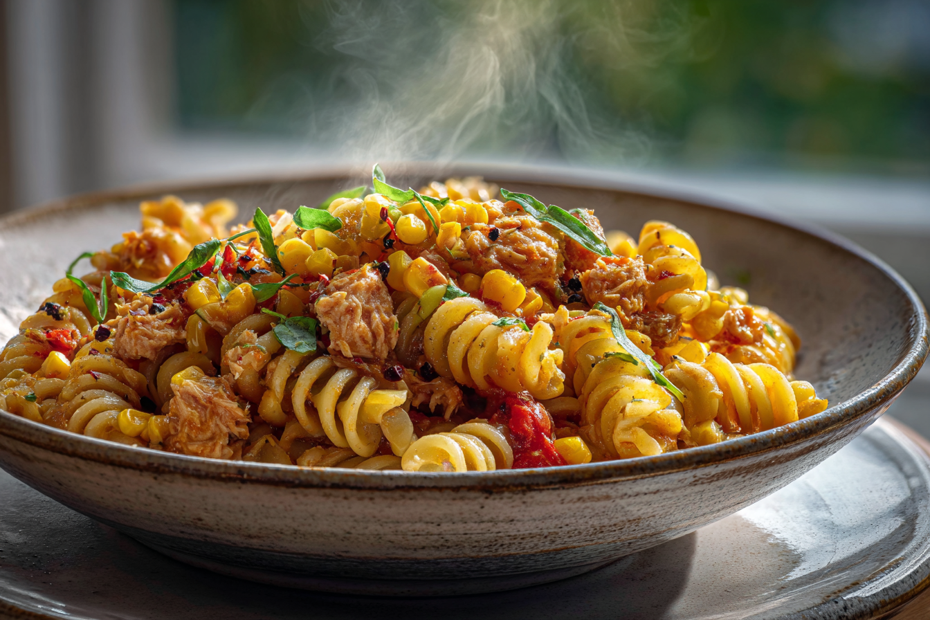 Tuna and sweetcorn pasta