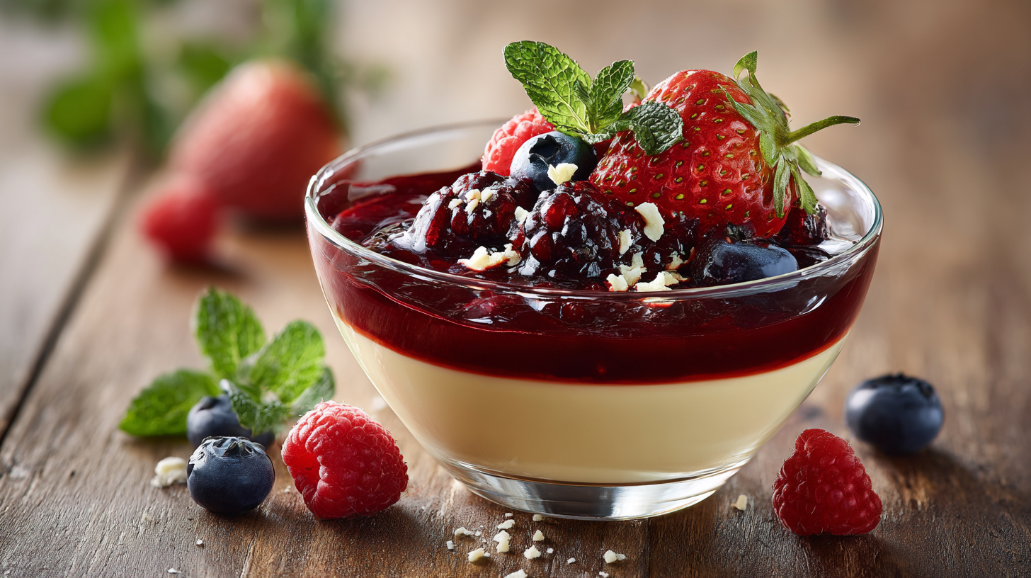 Vanilla Bean Panna Cotta with Berry Compote
