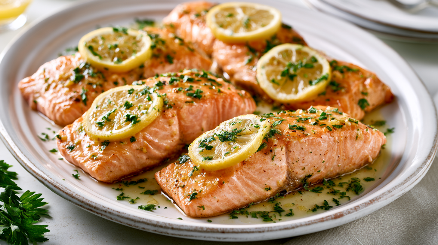 Garlic Butter Baked Salmon with Lemon