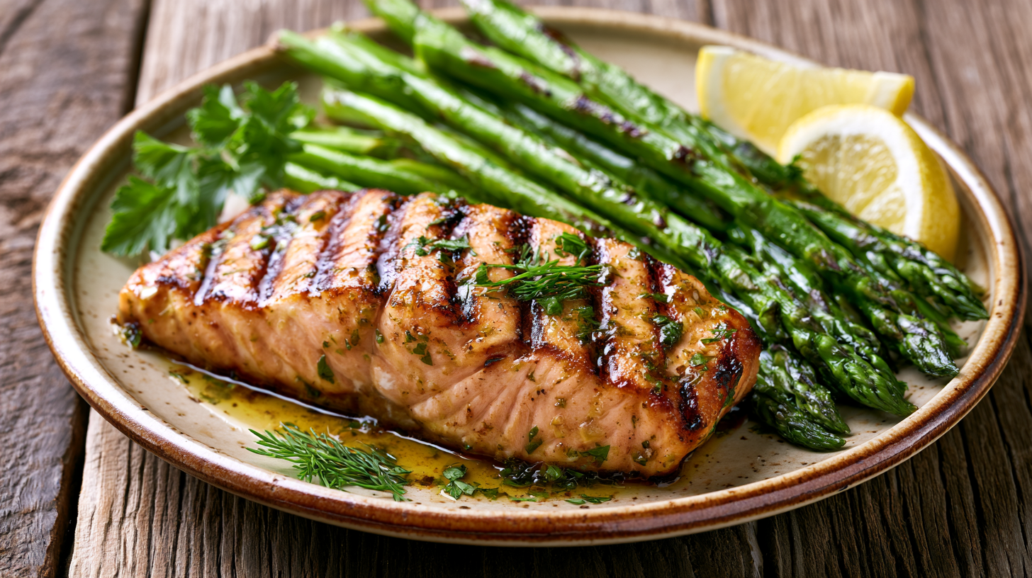 Grilled Lemon Herb Salmon with Asparagus
