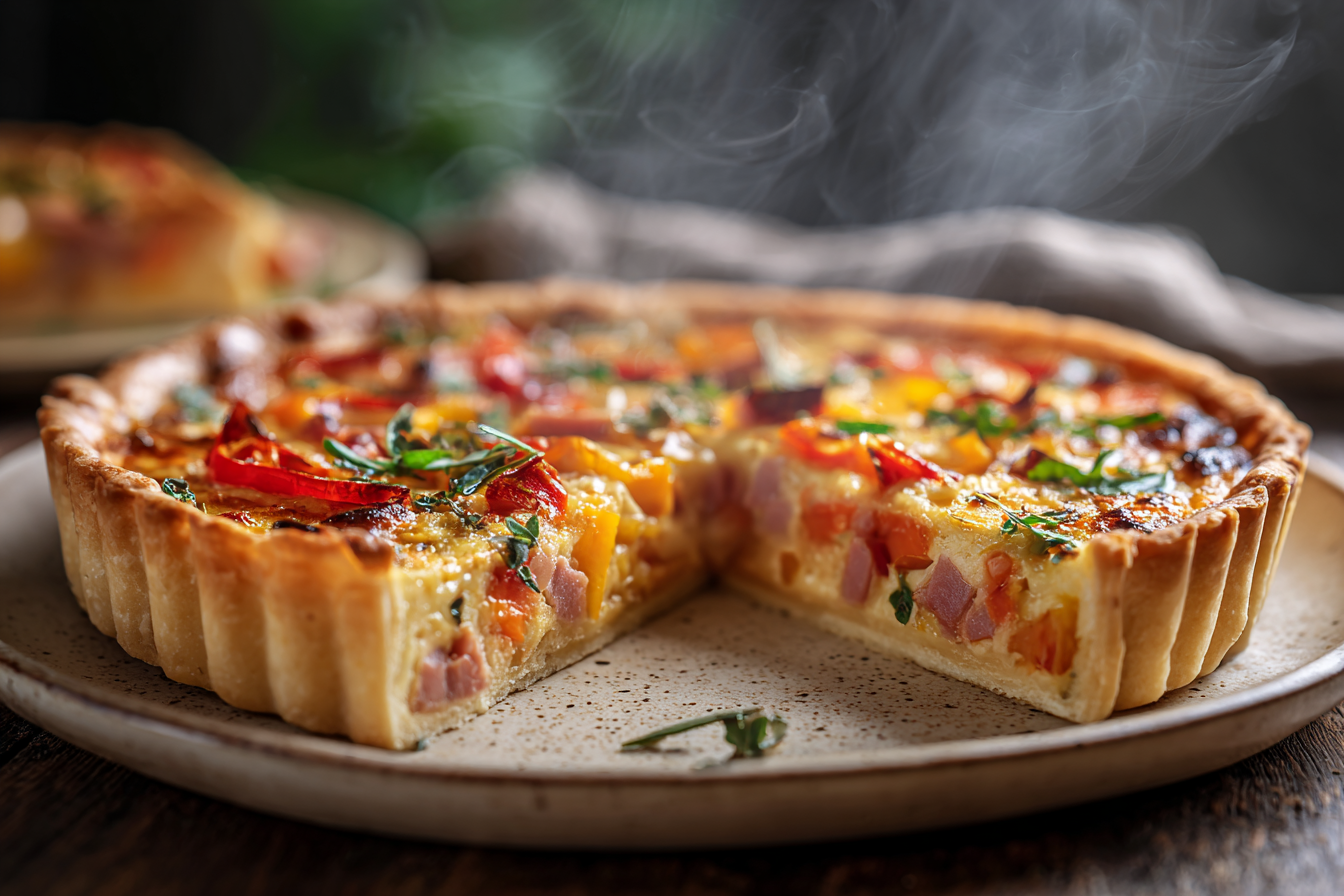 Ham and pepper tart